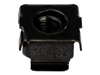 StarTech.com 10-32 Cage Nuts - 50 Pack - Rack Mount Clip Nuts - For Square Hole Server Rack - Black (CABCAGENUTS1032) - Écrous à cage - noir (pack de 50) - pour P/N: 2POSTRACK42, 4POSTRACK12U, 4POSTRACK25U, 4POSTRACK42, RK1219WALHMR, RK1219WALHR CABCAGENUTS1032