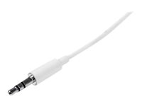 Startech Câble Audio Stéréo Mini-Jack 3.5mm Slim de 3 m M/M - Cordon Audio Jack - Câble pour Casque - 2x 3.5mm Mini-Jack (M)- Blanc - Câble audio - mini-phone stereo 3.5 mm mâle pour mini-phone stereo 3.5 mm mâle - 3 m - blanc - pour P/N: PEXSOUND7CH MU3MMMSWH