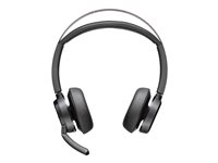 Poly Voyager Focus 2-M - Micro-casque - sur-oreille - Bluetooth - sans fil, filaire - Suppresseur de bruit actif - USB-A via adaptateur Bluetooth - noir - Certifié pour Microsoft Teams 77Y87AA