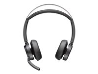 Poly Voyager Focus 2-M - Micro-casque - sur-oreille - Bluetooth - sans fil, filaire - Suppresseur de bruit actif - USB-C via un adaptateur Bluetooth - noir - Certifié pour Microsoft Teams 77Y90AA