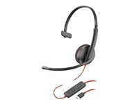 Poly Blackwire C3210 - Blackwire 3200 Series - micro-casque - sur-oreille - filaire - Suppresseur de bruit actif - USB-C - noir - Certifié Skype, Certifié Avaya, certifié Cisco Jabber 77R26A6